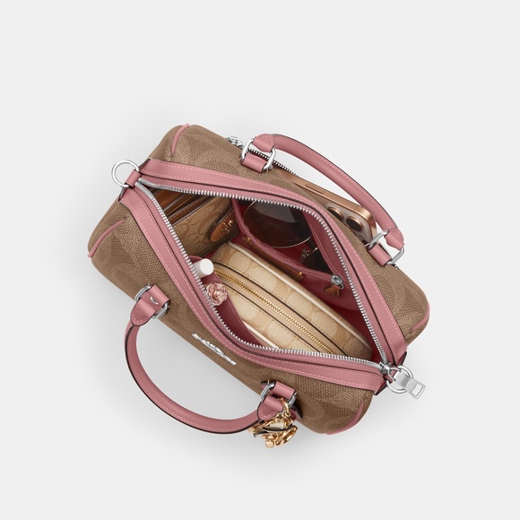 NWT coach!! 🎀 Rowan Satchel Bag In Maxi Signature Canvas - Picture 7 of 8